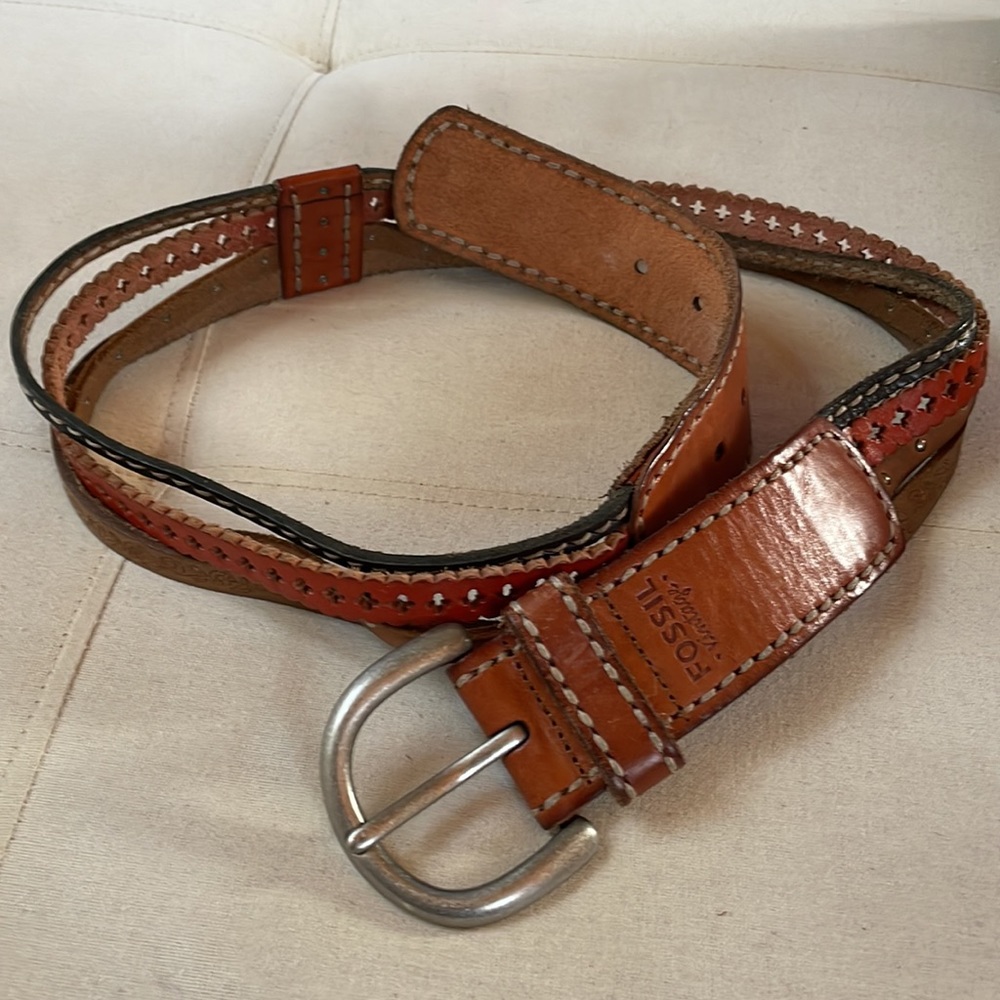 Fossil Vintage Genuine Leather Belt, Size M - Picture 1 of 12